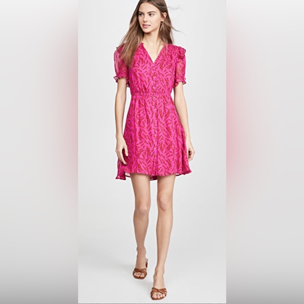 BA&SH Matcha floral Fuchsia Mini Dress